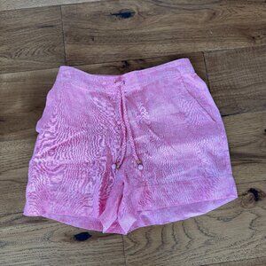 Cynthia Rowley Size Small 100% Linen Shorts Women Pink Pockets